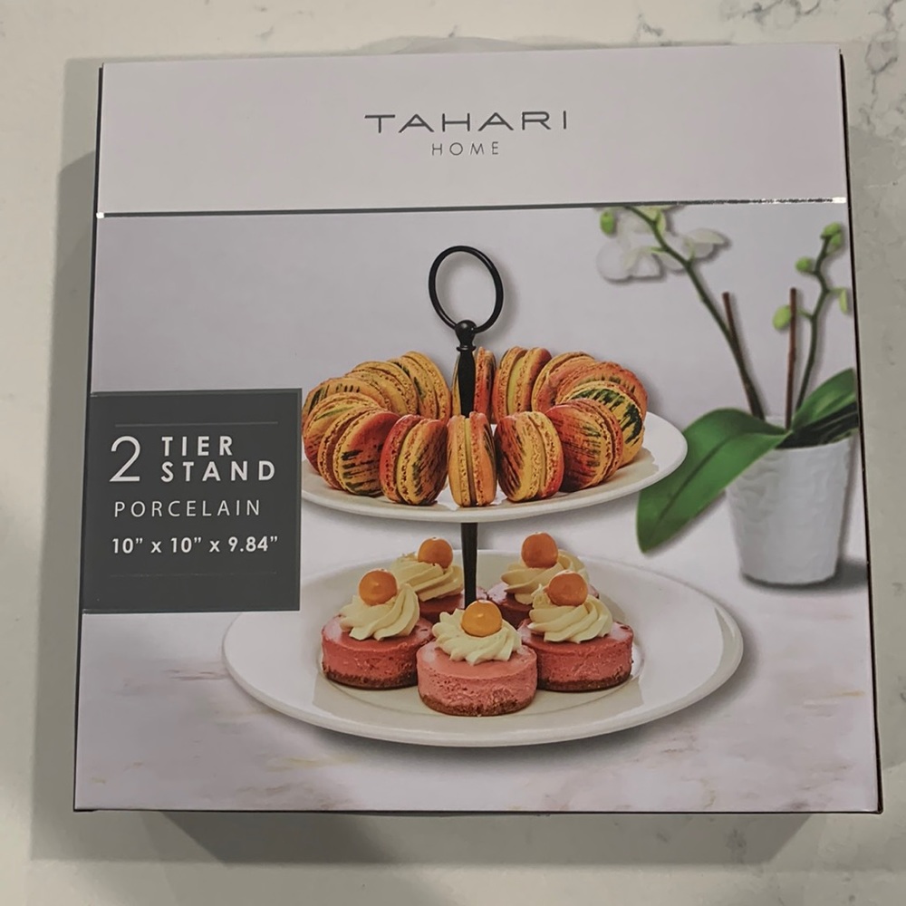 Tahari Home 2 Tier Porcelain Stand